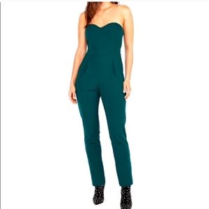 Express strapless sweetheart green Jumpsuit size 0